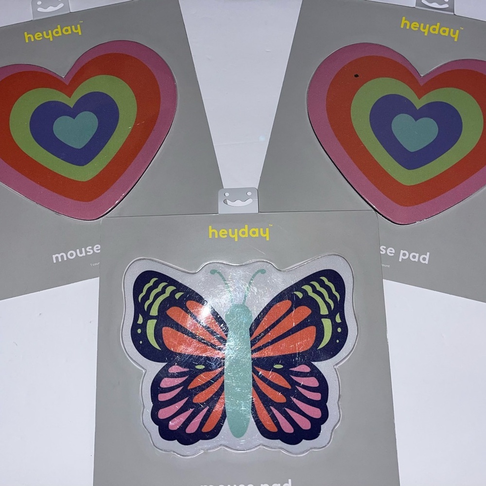 heyday Neon Heart & Butterfly Mouse Pad Trio